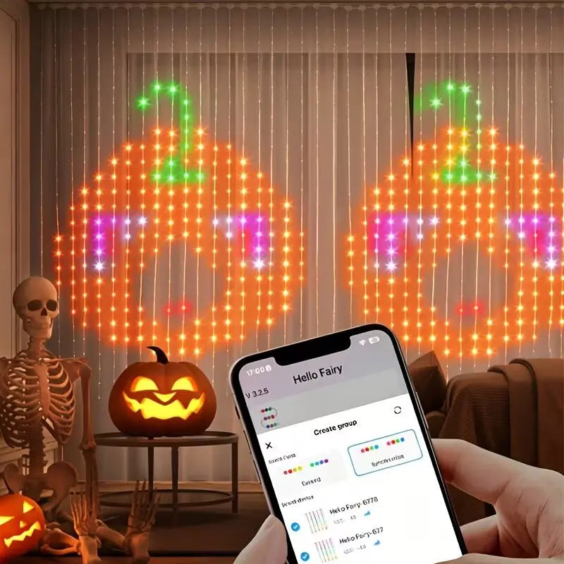 Music Sync Remote Control LED Curtain Fairy Lights, Indoor & Outdoor Smart Hanging String Lights for Christmas Party Festival Daily Home Wall Window Ornament